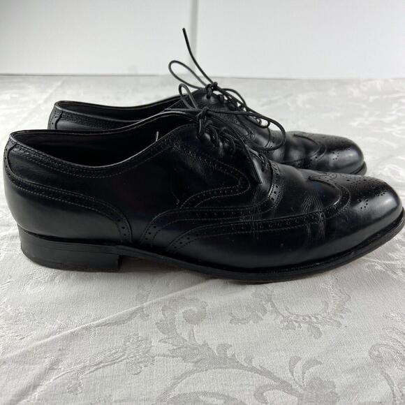 Footjoy Shoes Mens Size 10 D Black Leather Wingtip Dress Career Shoes - Picture 4 of 9
